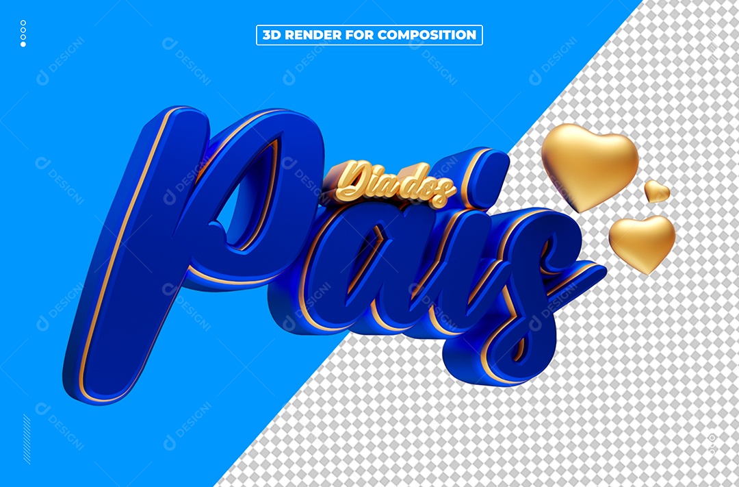 Selo 3D Feliz Dia Dos Pais Para Composição PSD