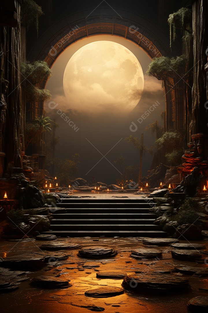 Cenário cidade de antiga de ruínas