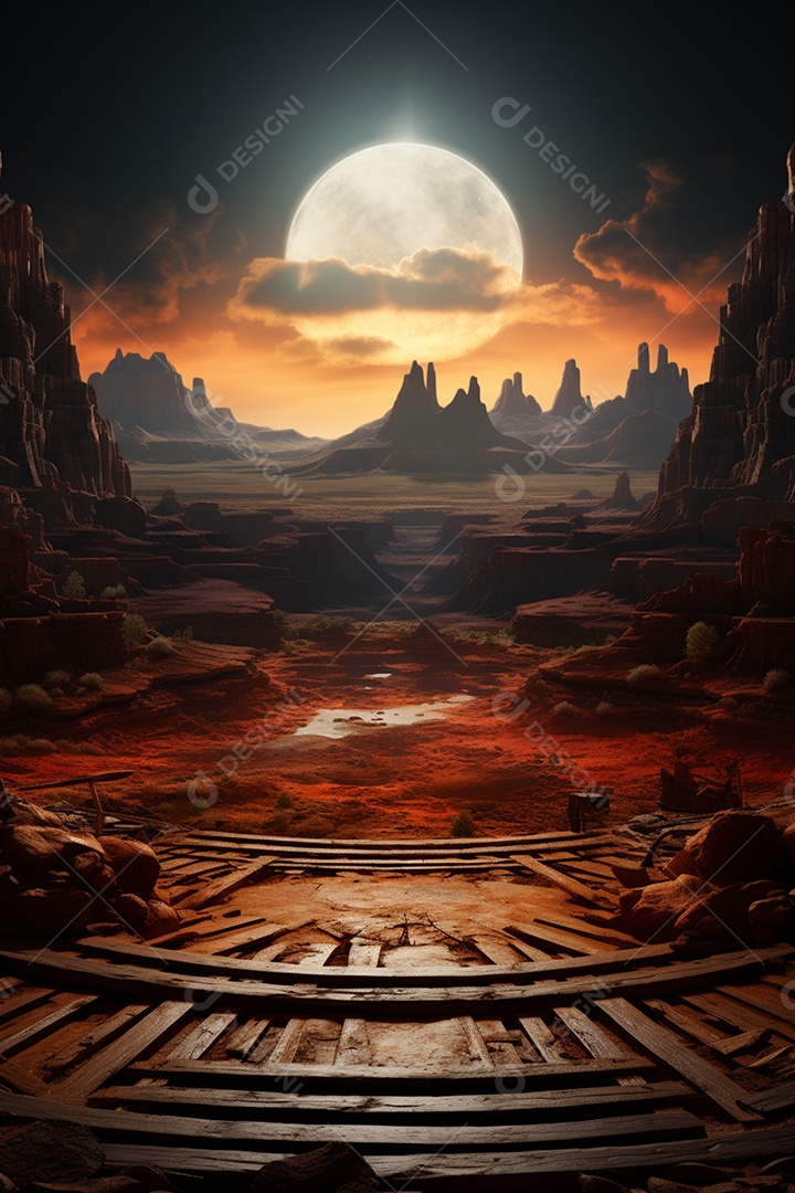 Cenário cidade de antiga de ruínas