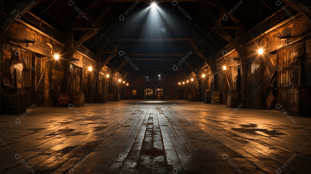 Cenário cidade de madeira antigo