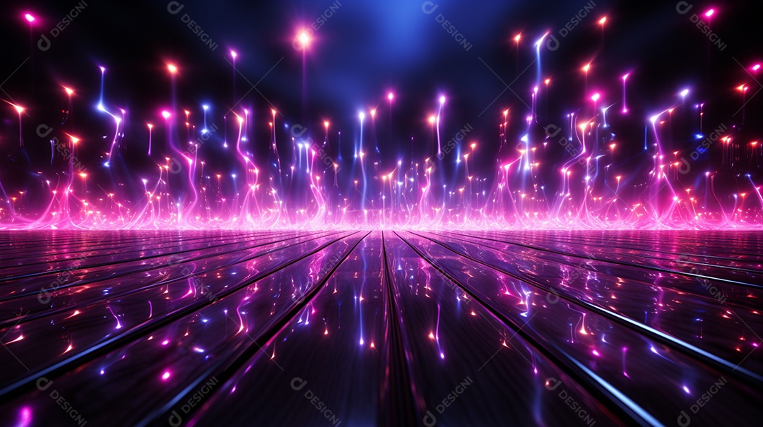 Cenário fundo futurístico luzes neon