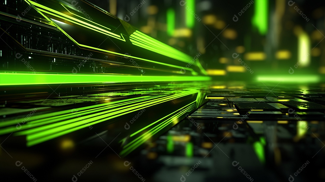 Cenário fundo futurístico luzes neon