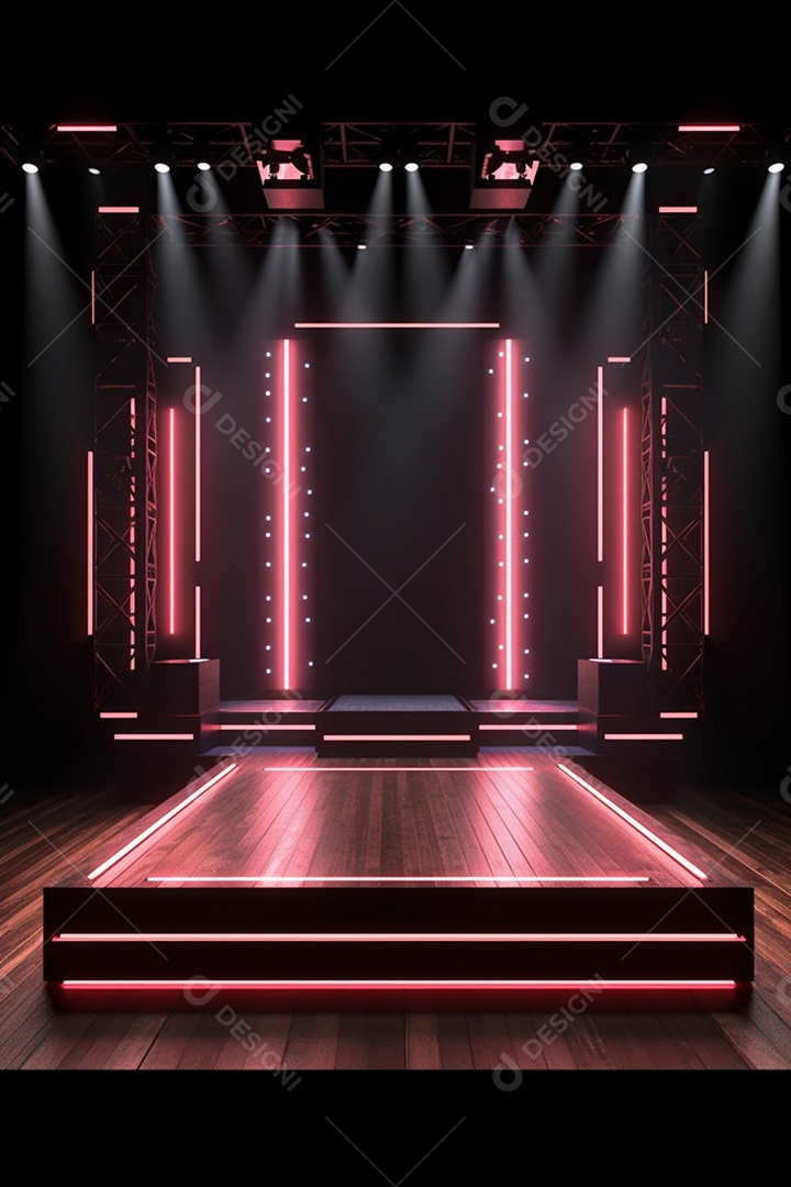 Cenário fundo madeira iluminado