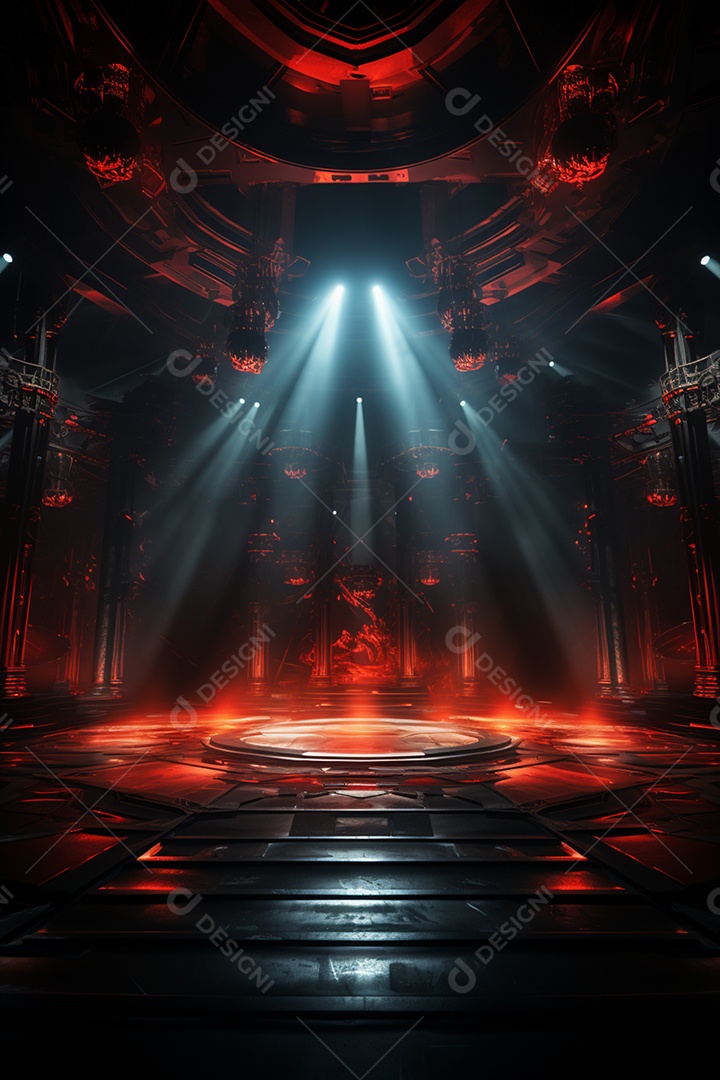 Cenário de apresentação futurístico luzes neon