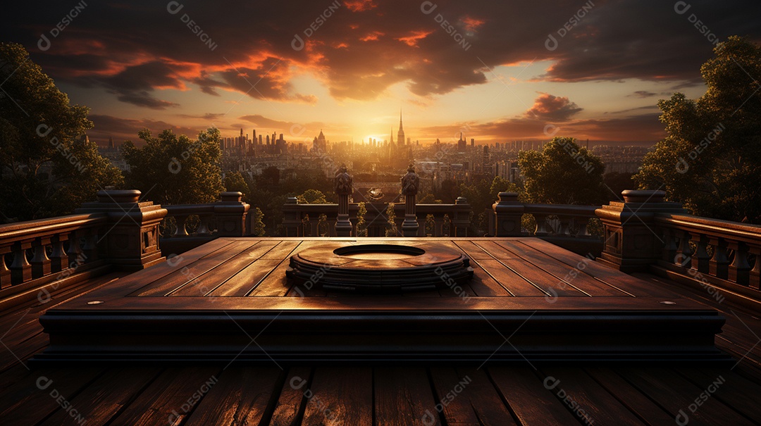 Cenário fundo madeira fundo montanhas