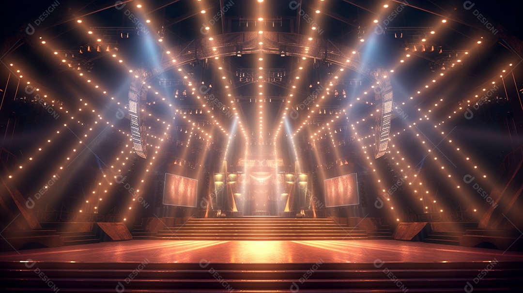 Cenário palco de show iluminado