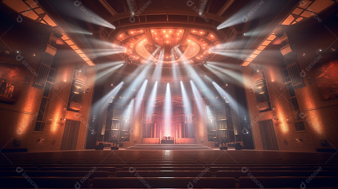 Cenário fundo palco de apresentação com luzes