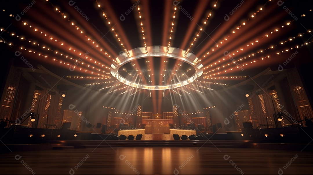 Cenário fundo palco de apresentação com luzes