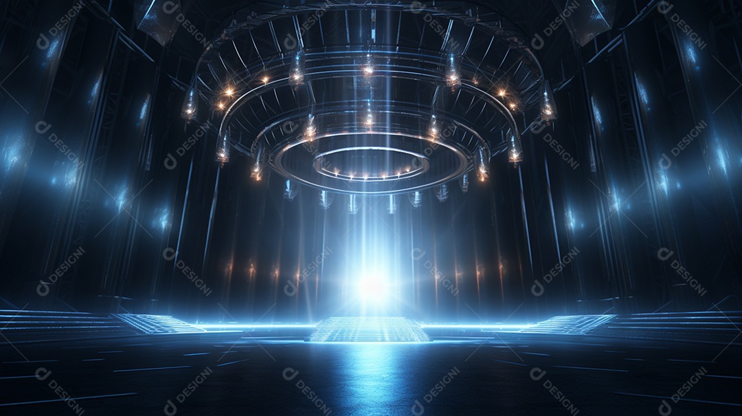 Cenário fundo palco de apresentação com luzes