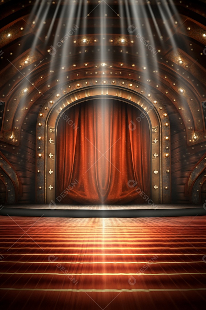 Cenário fundo teatro com iluminação