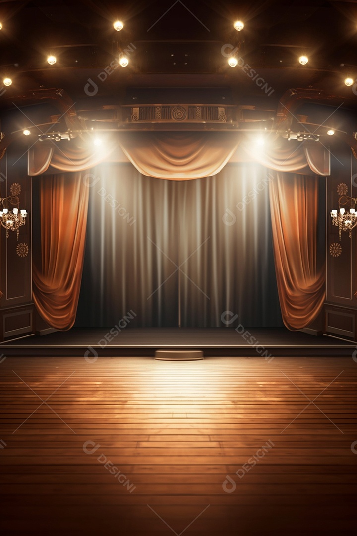 Cenário fundo teatro com iluminação