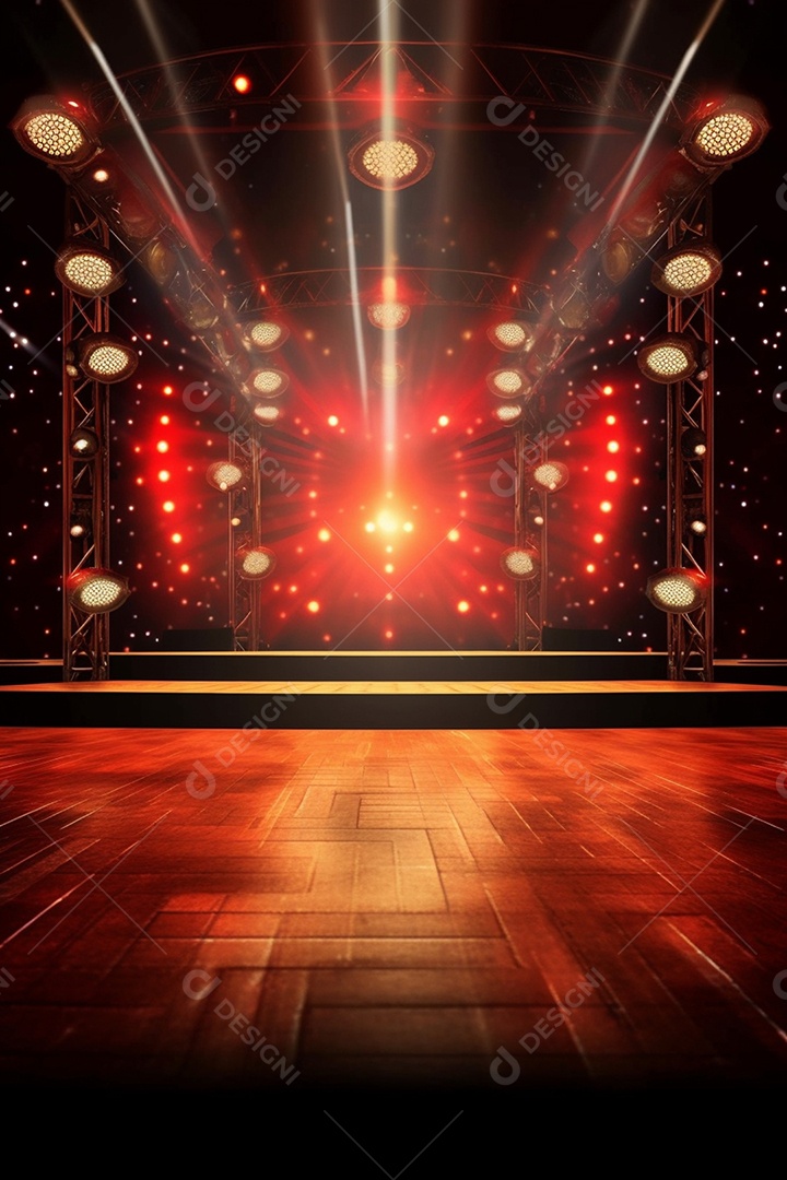 Cenário fundo palco com iluminação