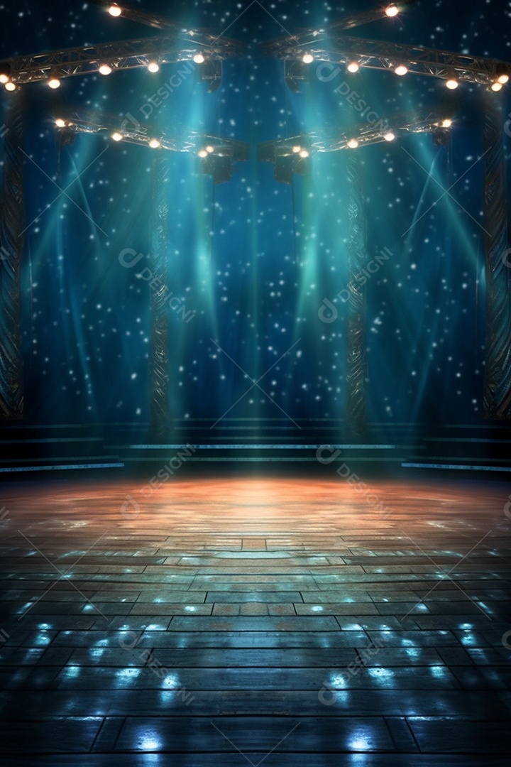 Cenário fundo palco com iluminação