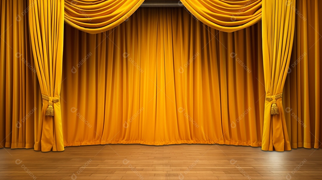 Cenário fundo cortina amarela