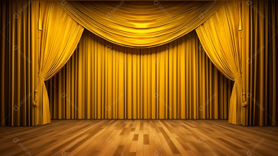 Cenário fundo cortina amarela