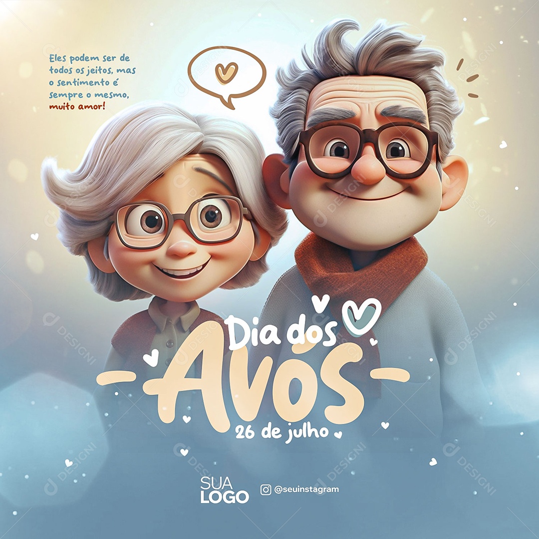 Dia Dos Avós 26 De Julho Social Media PSD Editáve