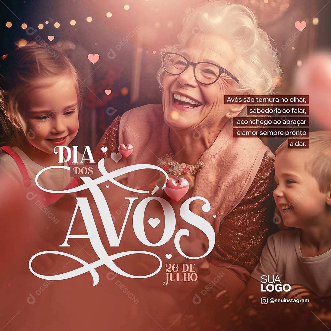 Dia Dos Avós 26 De Julho Social Media PSD Editáve