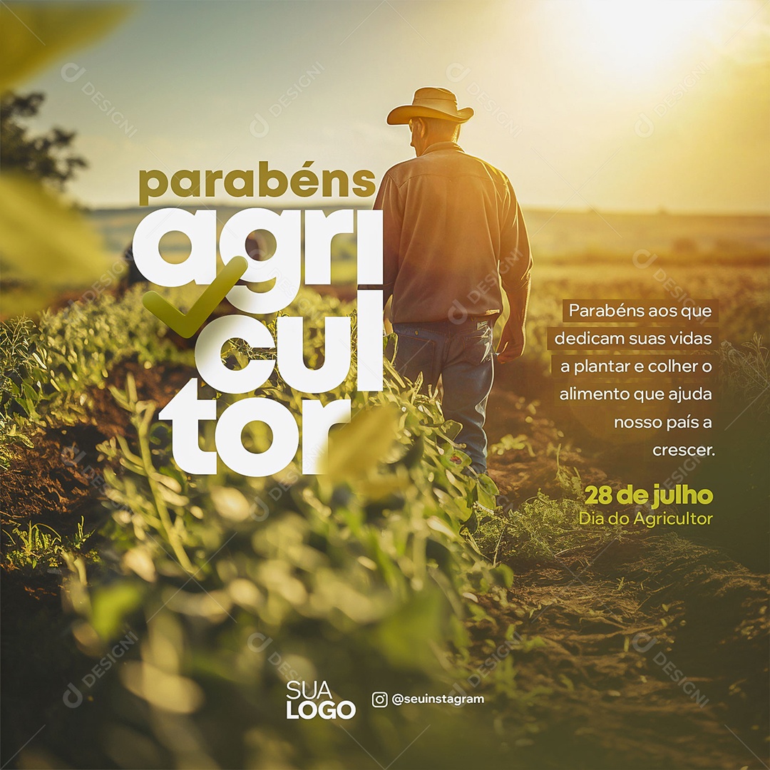 Dia Do Agricultor 28 De Julho Social Media PSD Editável