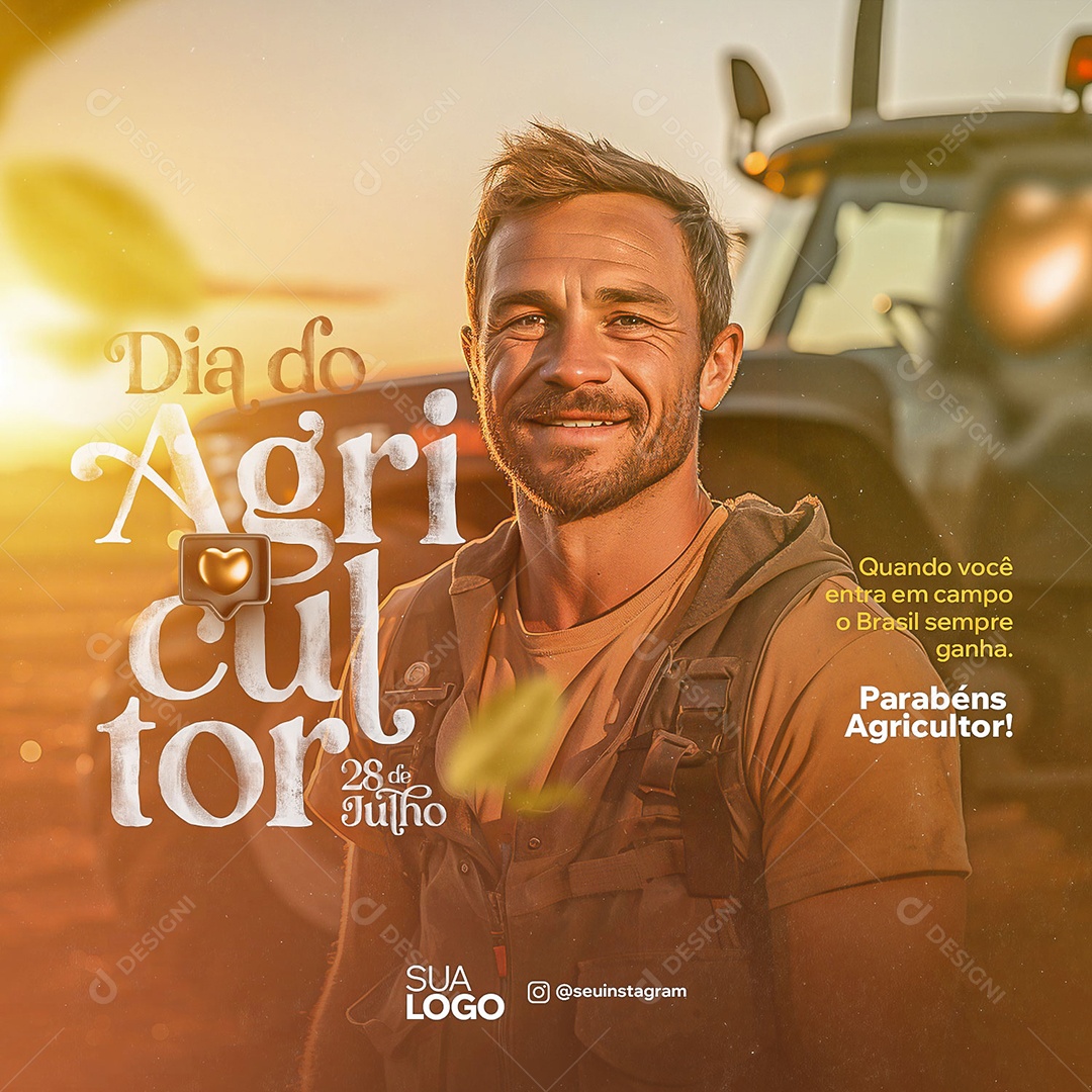 Dia Do Agricultor 28 De Julho Social Media PSD Editável