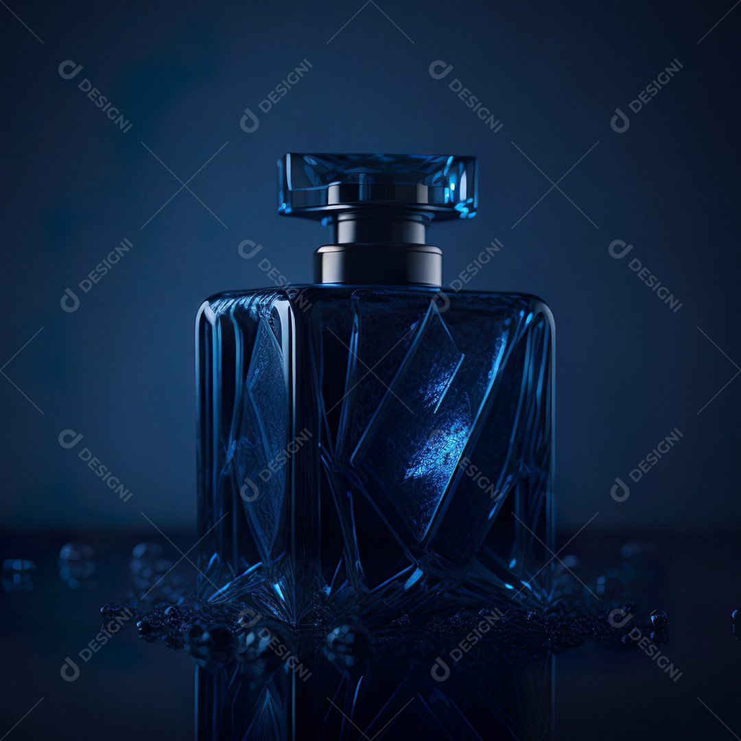 Imagem realista de frasco de perfume sobre fundo isolado