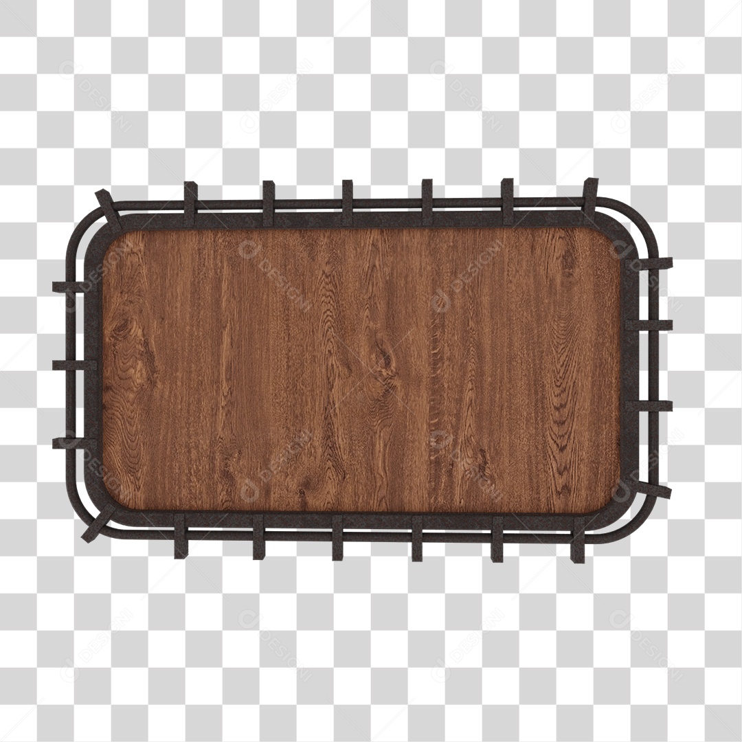 Wooden Board 3D Element For Transparent PNG Composition