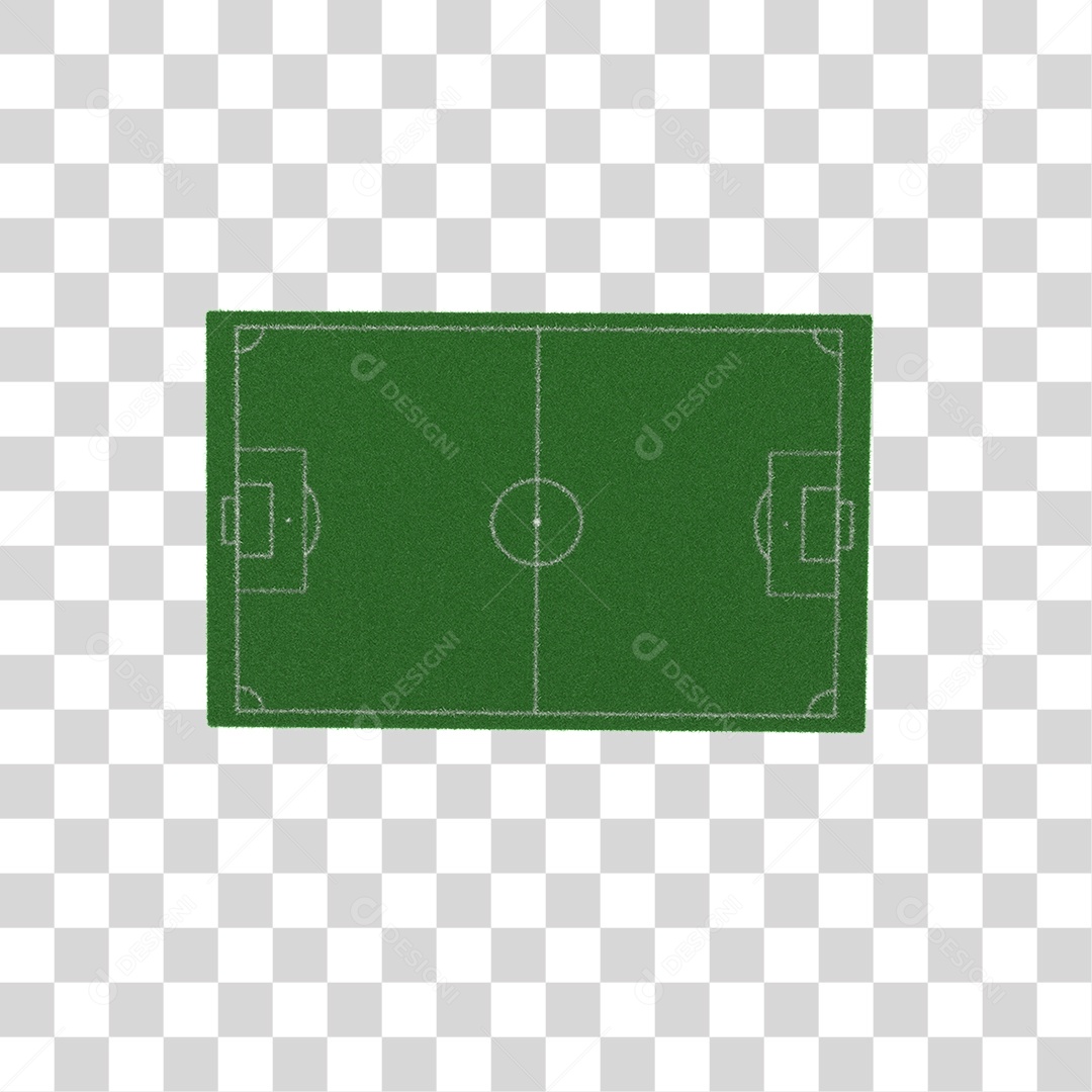 Elemento 3D Campo de Futebol Para Composição PNG Transparente