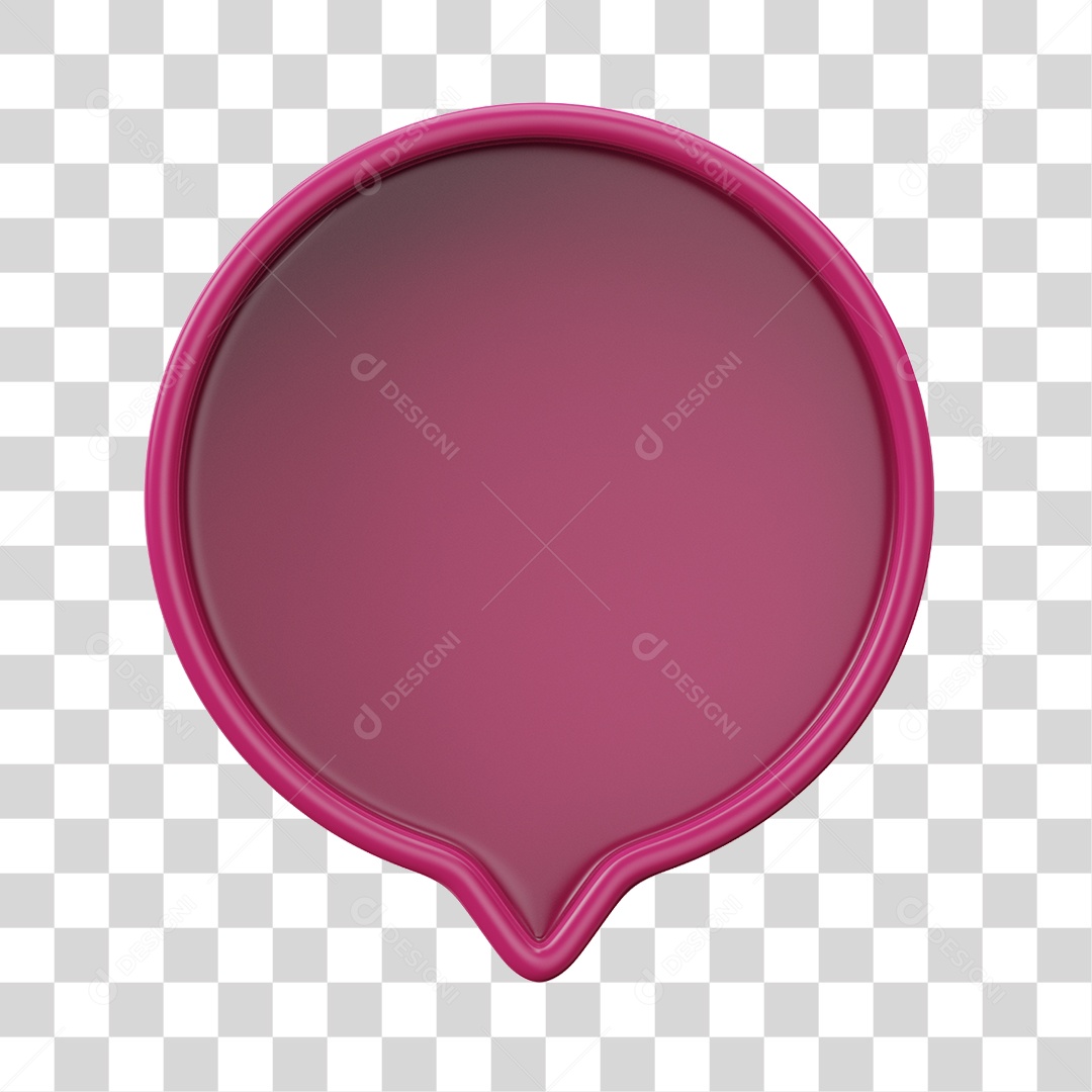 Transparent PNG Pink Color Message Balloon 3D Element