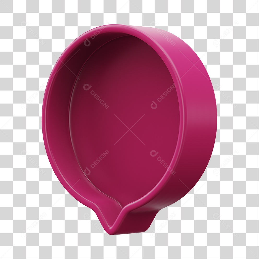 Elemento 3D Balão de Mensagem Cor Rosa PNG Transparente