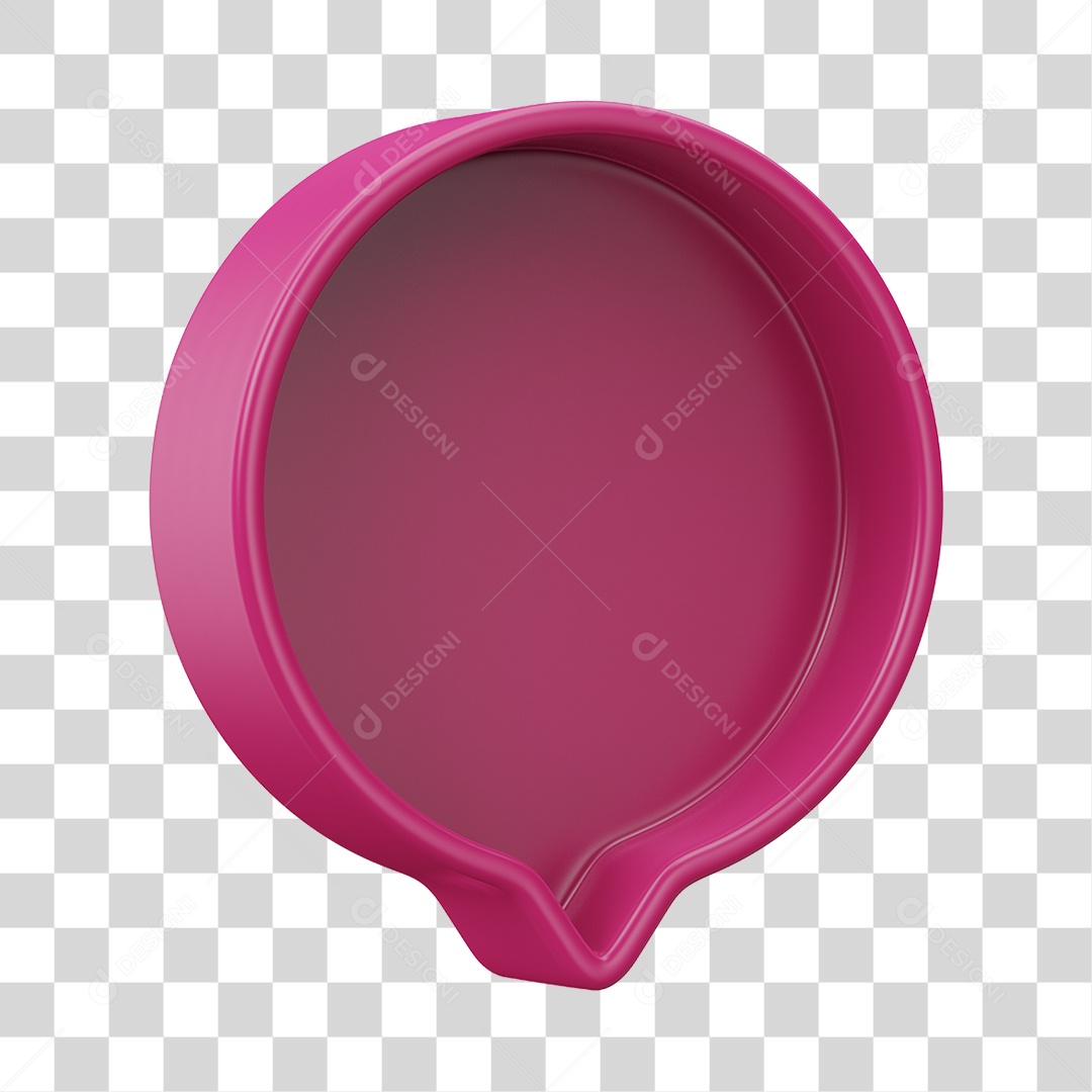 Elemento 3D Balão de Mensagem Cor Rosa PNG Transparente