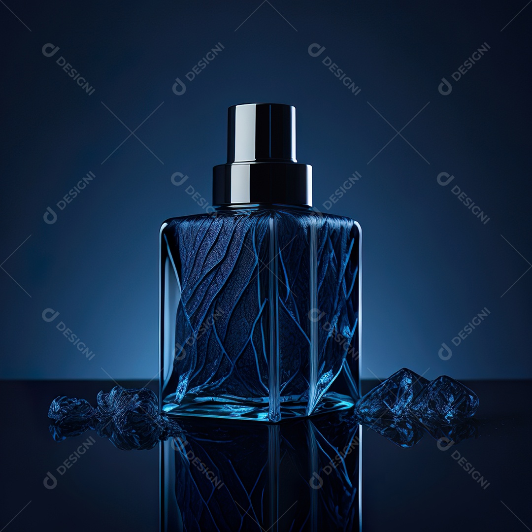 Imagem realista de frasco de perfume sobre fundo isolado