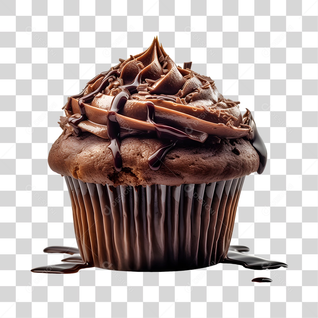 Cupcake de Chocolate PNG Transparente