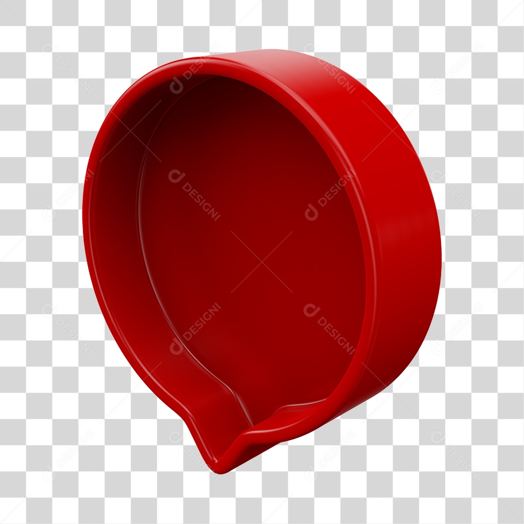 Elemento 3D Balão de Mensagem Cor Vermelha  PNG Transparente