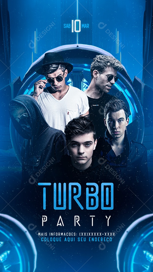 Social Media Flyer Story Turbo Party PSD Editável