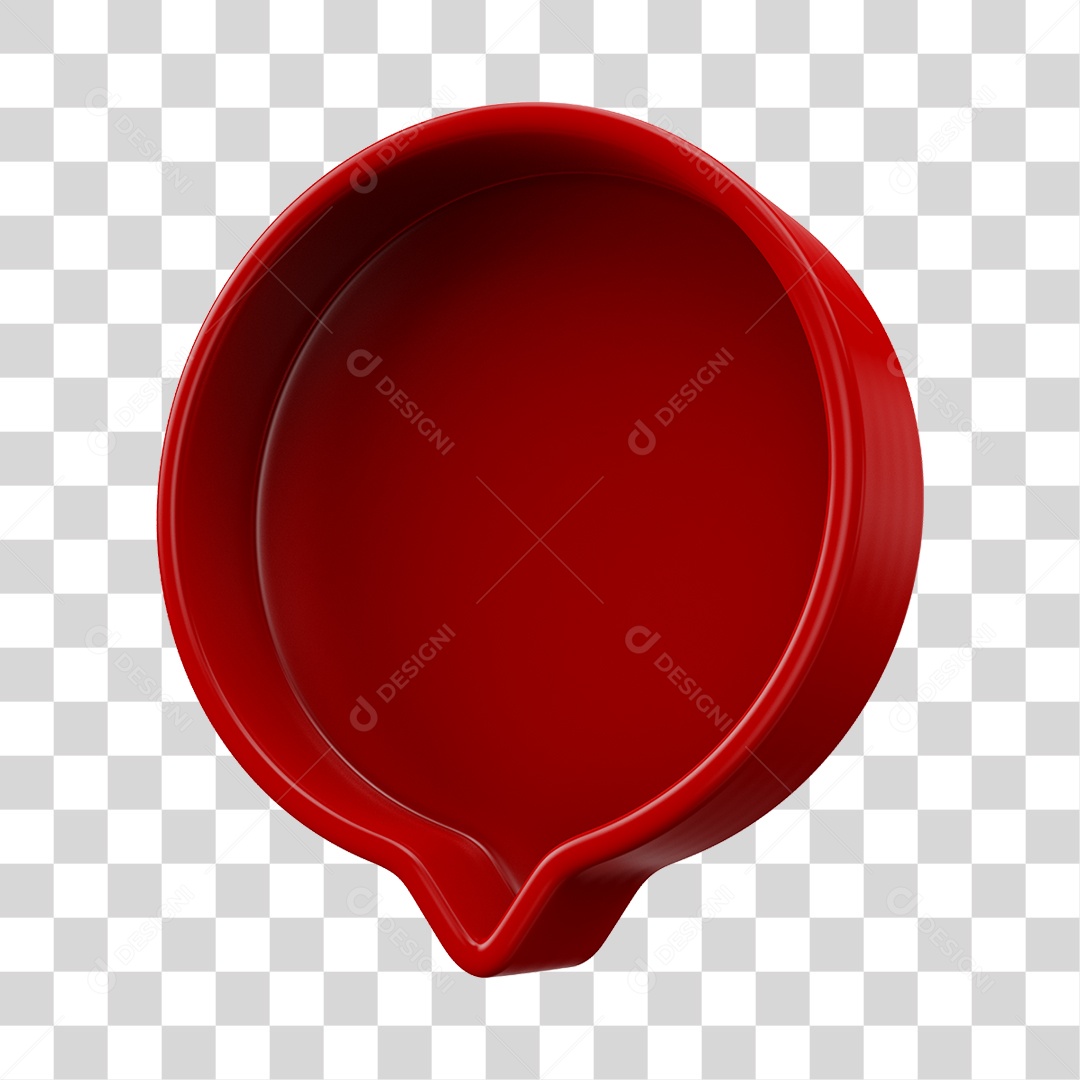 Elemento 3D Balão de Mensagem Cor Vermelha PNG Transparente