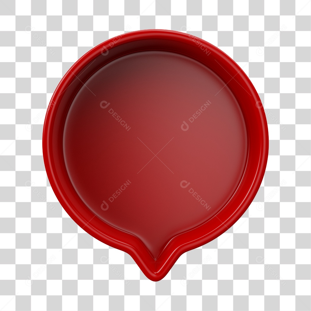 Elemento 3D Balão de Mensagem Cor Vermelha PNG Transparente