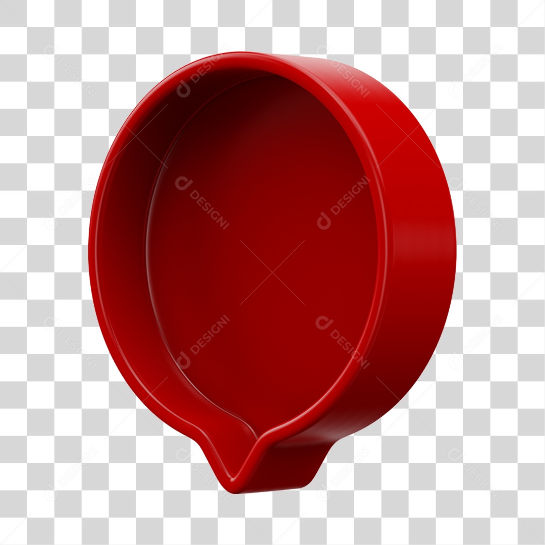 Elemento 3D Balão de Mensagem Cor Vermelha PNG Transparente