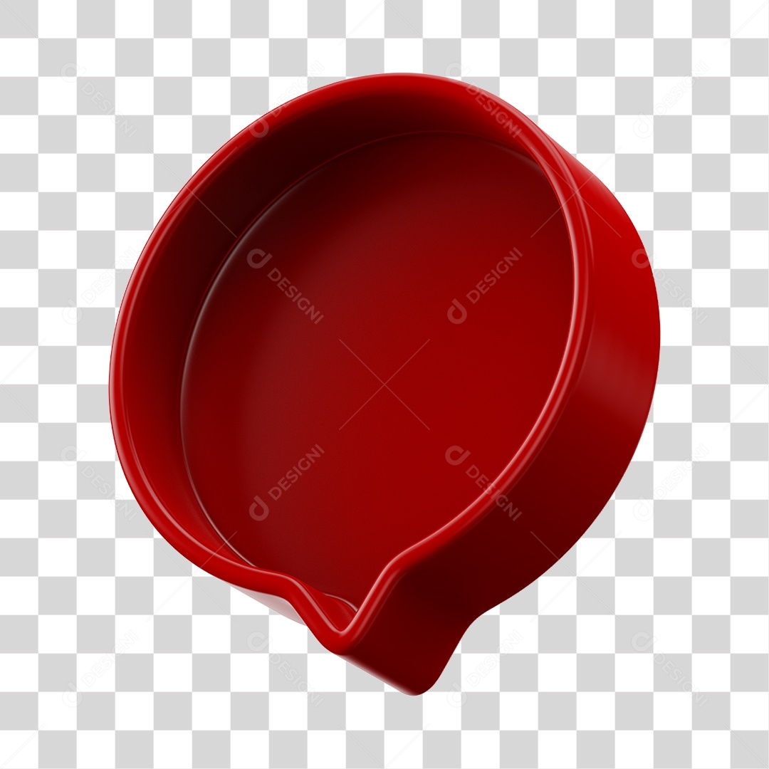 Elemento 3D Balão de Mensagem Cor Vermelha PNG Transparente