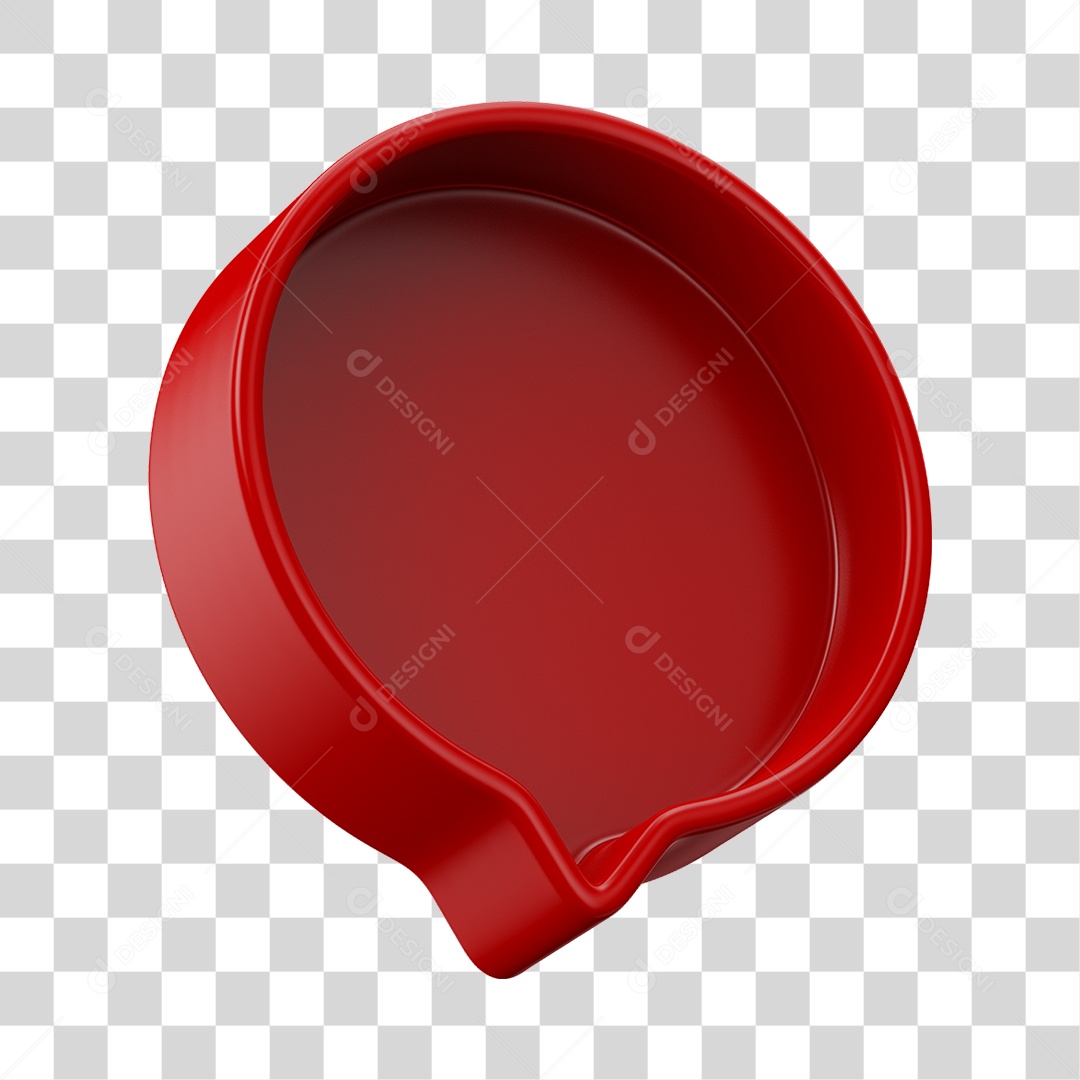 Elemento 3D Balão de Mensagem Cor Vermelha PNG Transparente