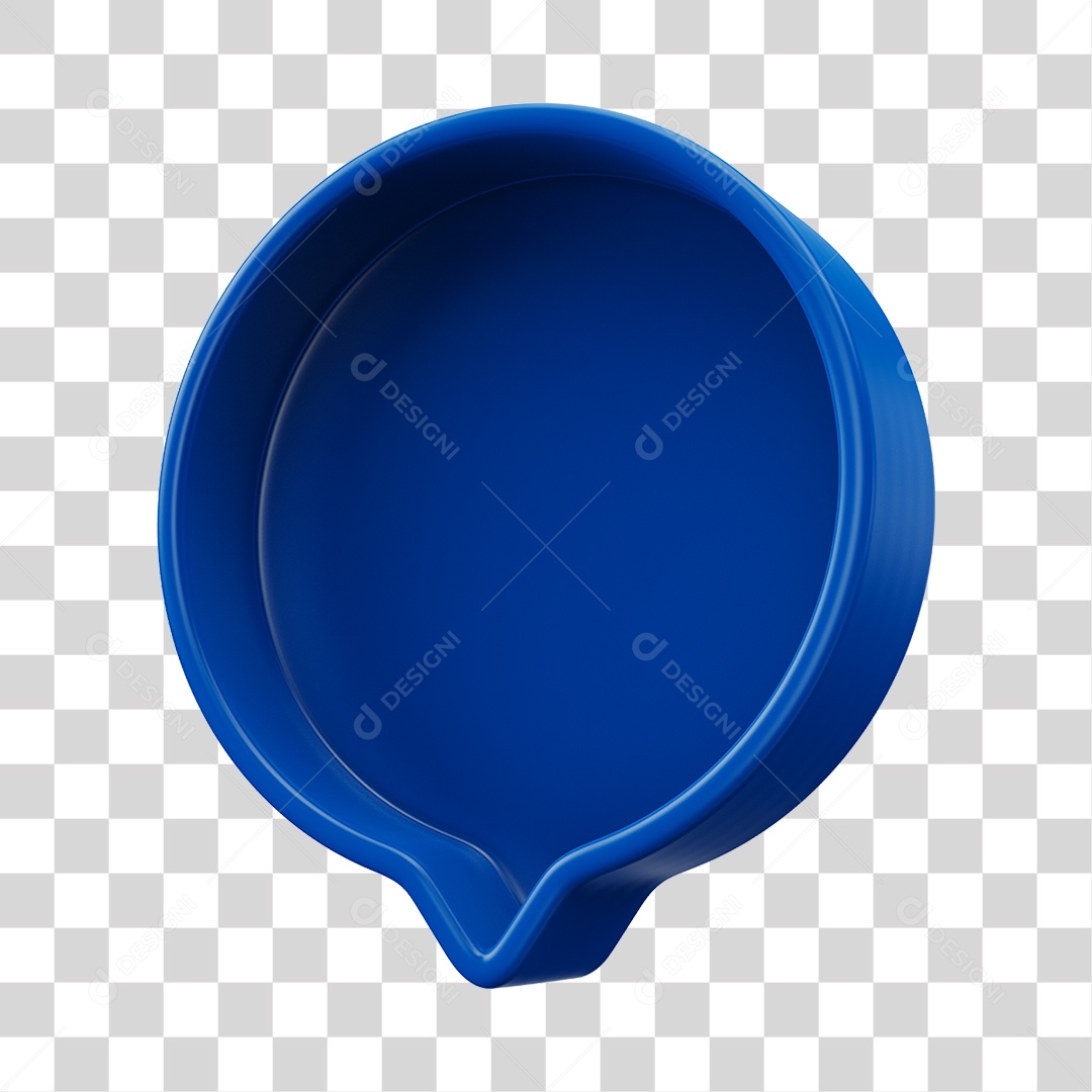 Elemento 3D Balão de Mensagem Cor Azul PNG Transparente