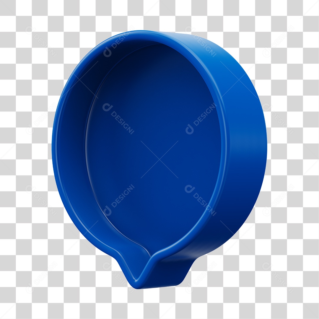 Elemento 3D Balão de Mensagem Cor Azul PNG Transparente