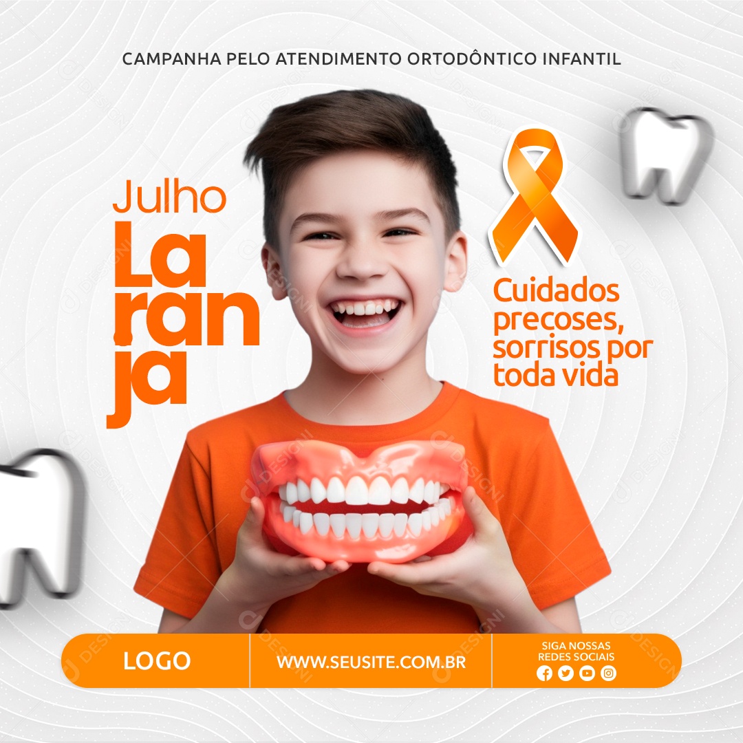 Julho Laranja Atendimento Ortodôntico Laranja PNG