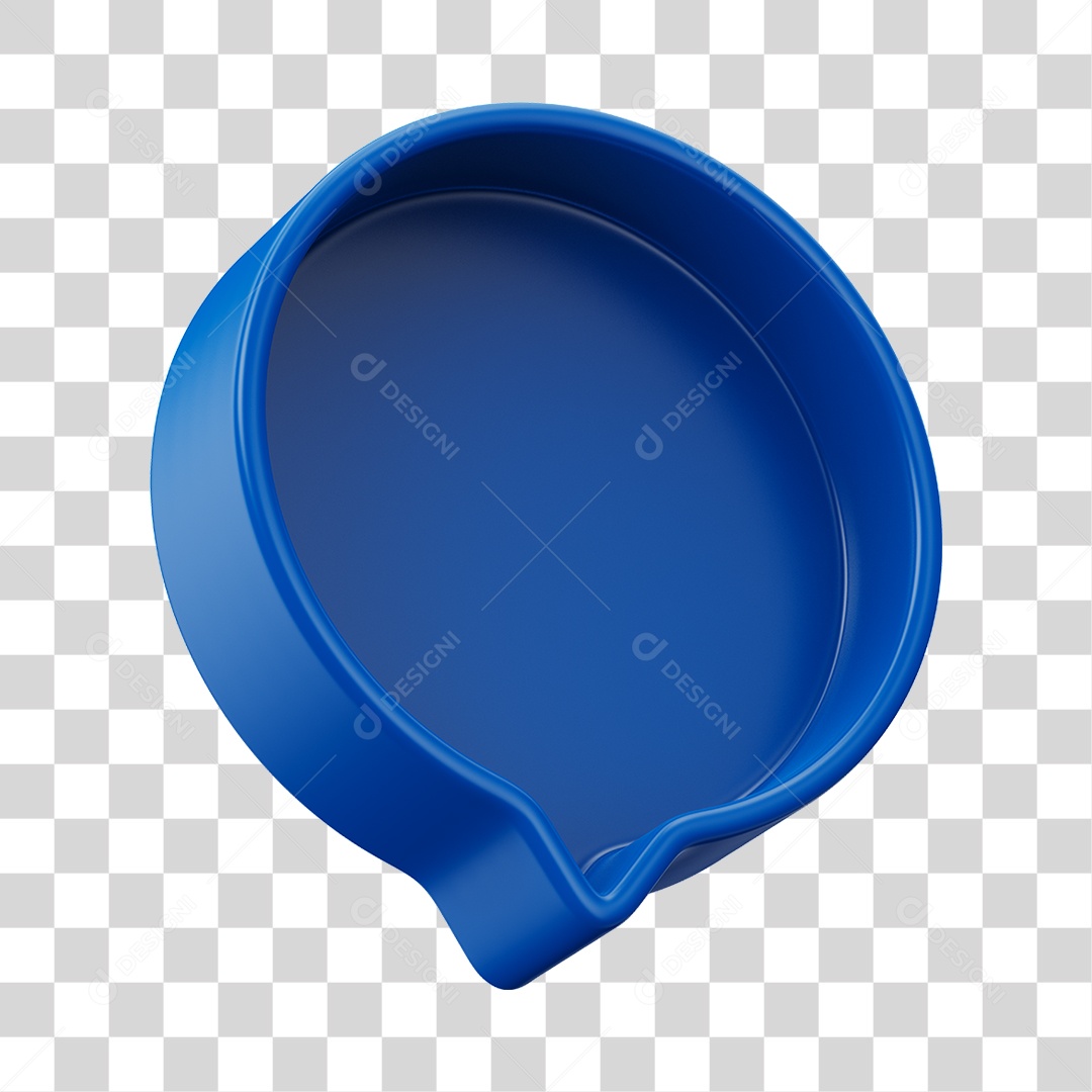 Elemento 3D Balão de Mensagem Cor Azul PNG Transparente