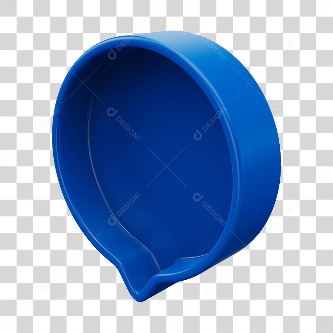 Elemento 3D Balão de Mensagem Cor Azul PNG Transparente