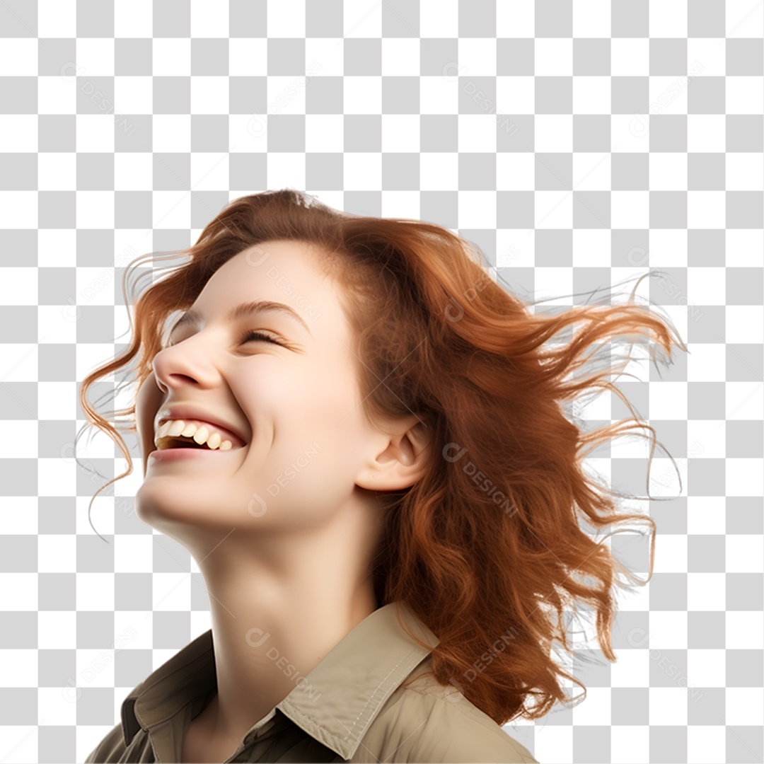 Modelo Mulher Sorrindo PNG Transparente