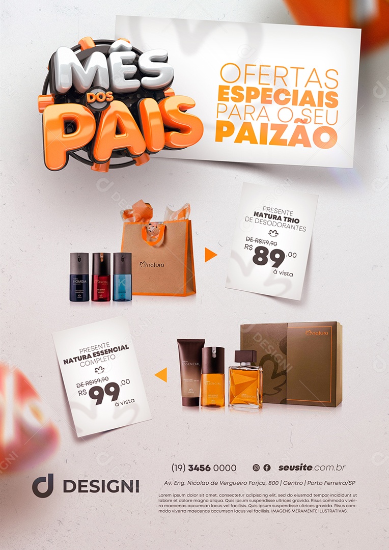Anúncio Publicitário Perfumaria Mês Dos Pais Ofertas Especiais Social Media PSD Editável