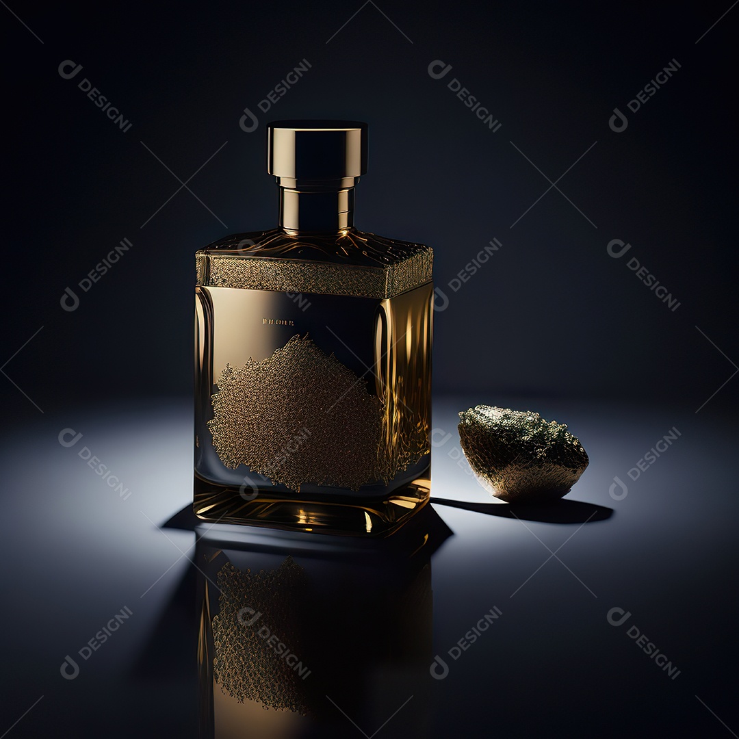 Imagem realista de frasco de perfume sobre fundo isolado