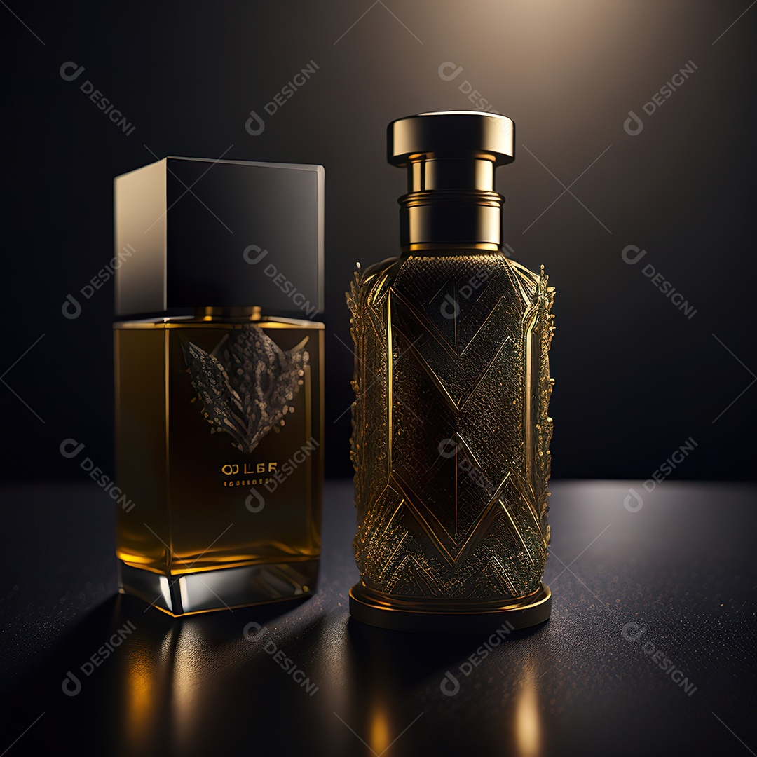 Imagem realista de frasco de perfume sobre fundo isolado