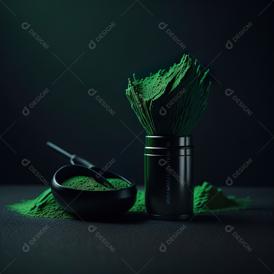 Imagem realista de maquiagens sobre uma mesa