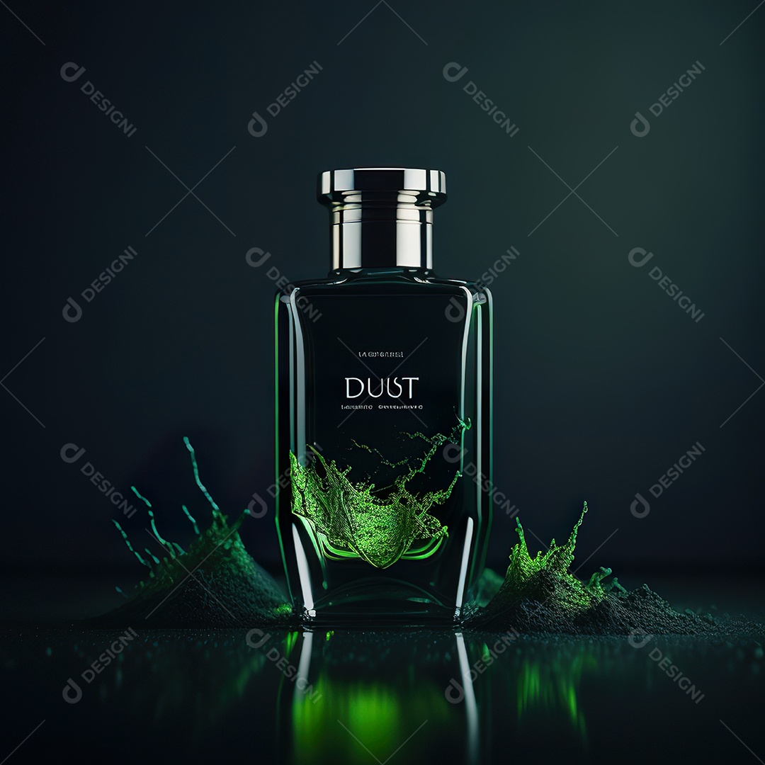 Imagem realista de frasco de perfume sobre fundo isolado