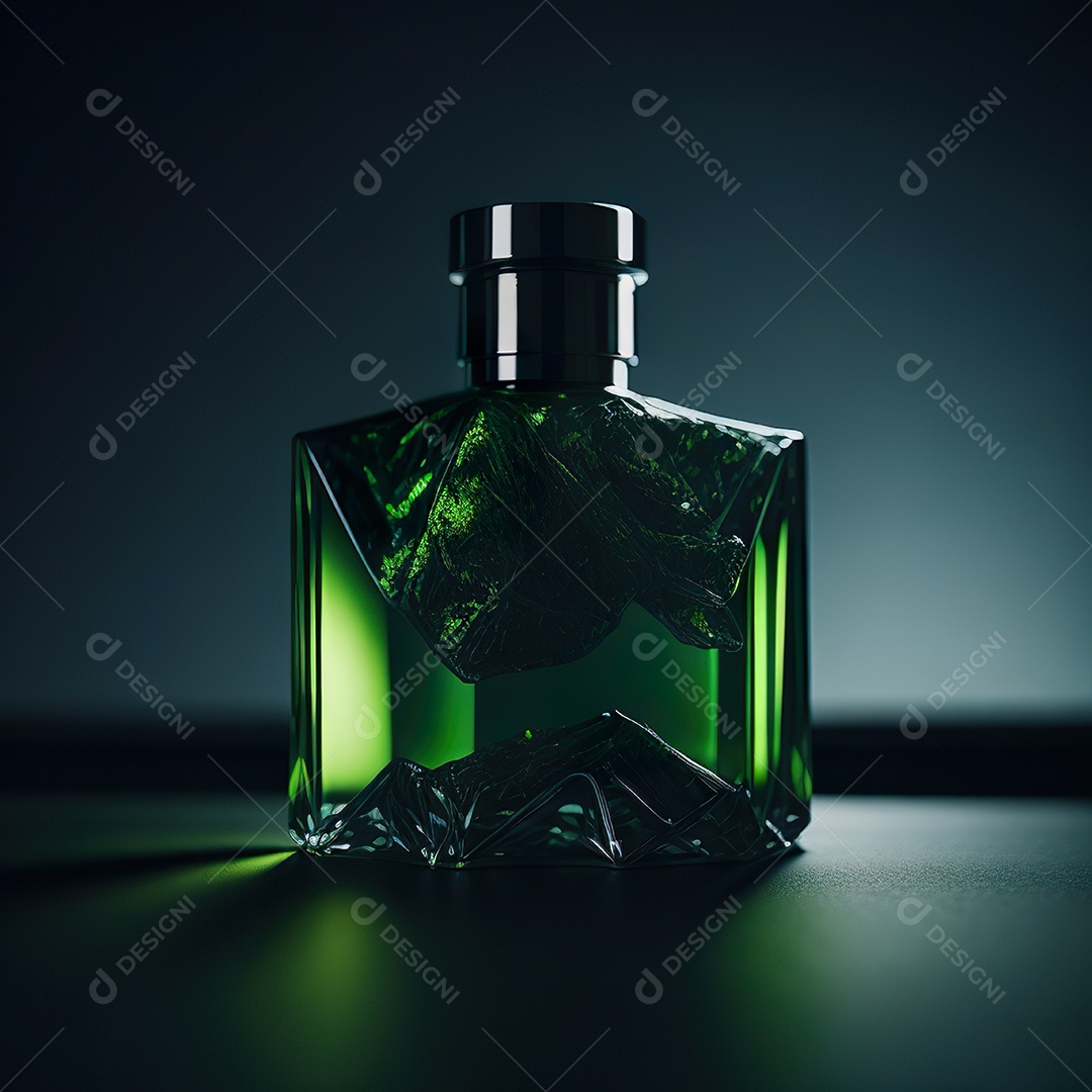Imagem realista de frasco de perfume sobre fundo isolado